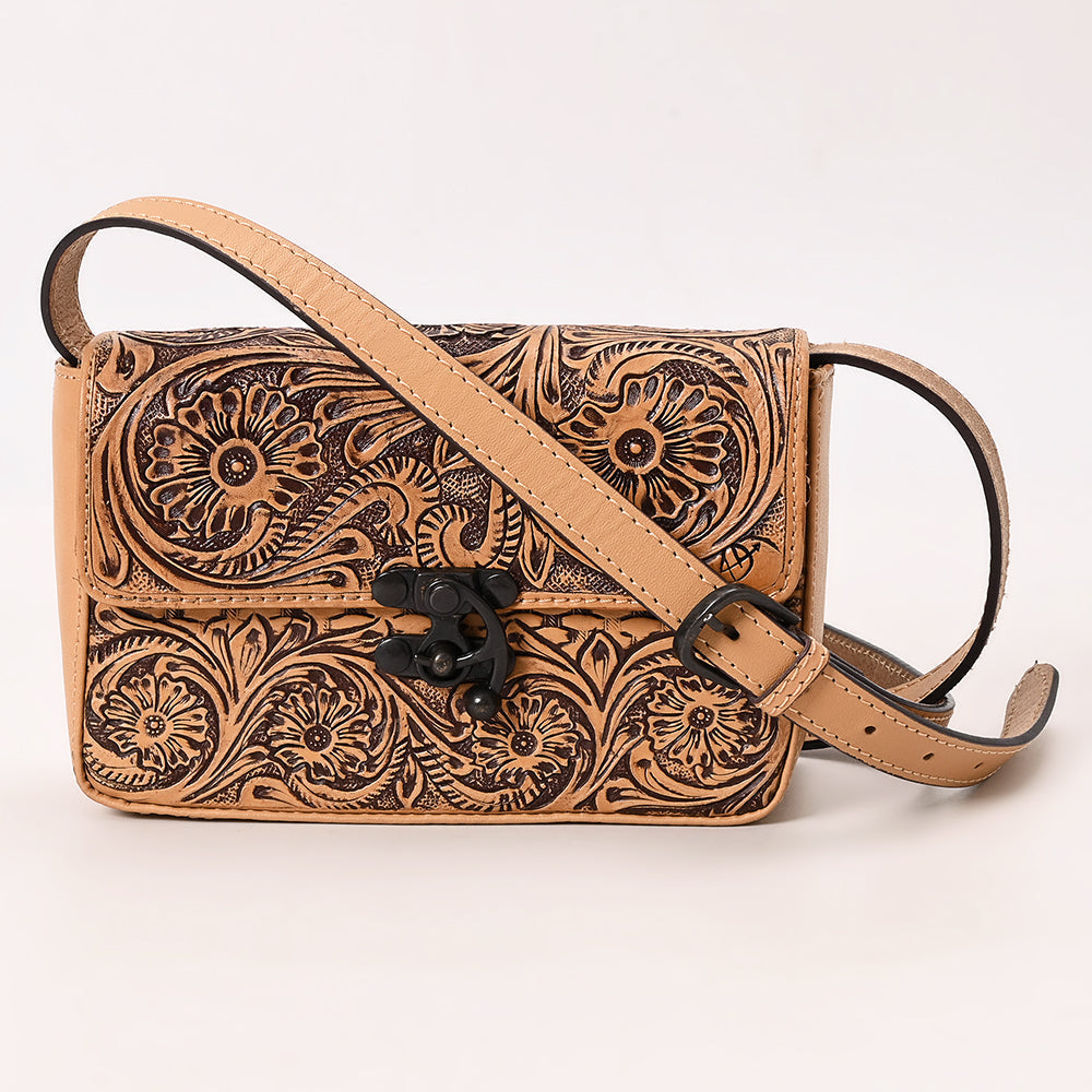 American Darling Crossbody Hand Tooled Genuine Leather