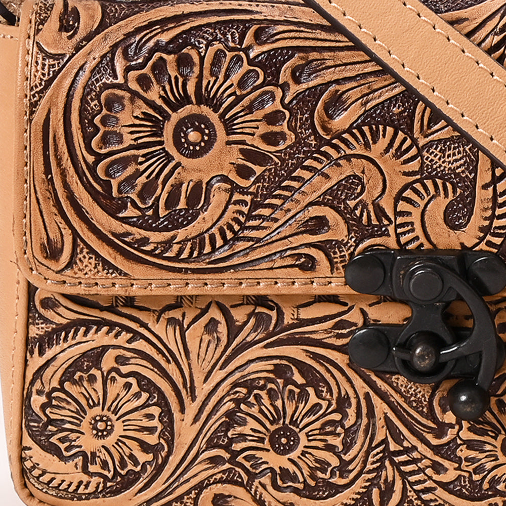American Darling Crossbody Hand Tooled Genuine Leather
