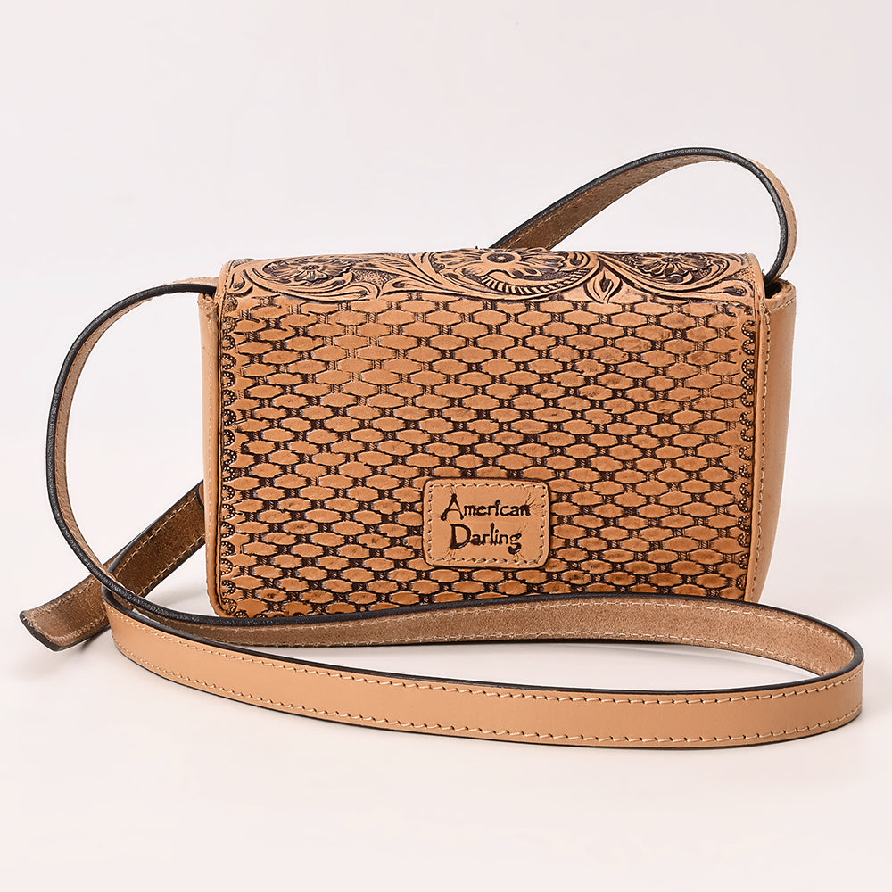 American Darling Crossbody Hand Tooled Genuine Leather