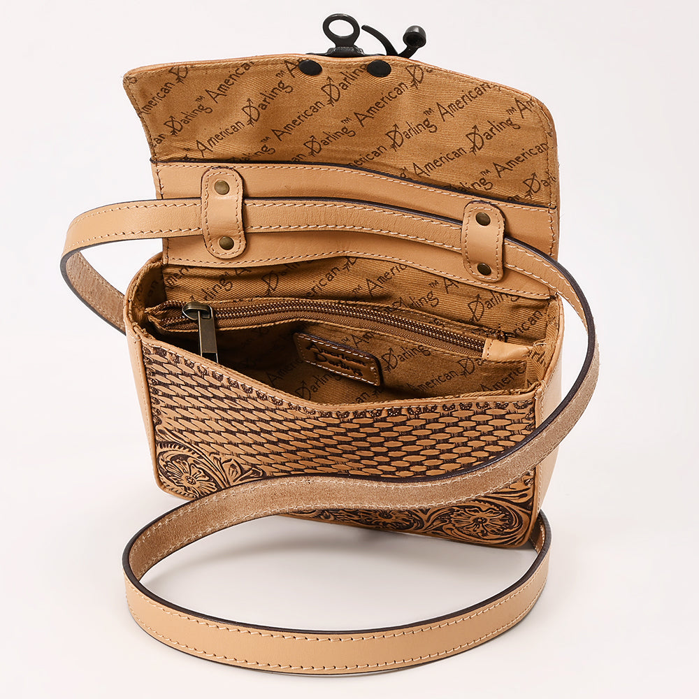 American Darling Crossbody Hand Tooled Genuine Leather