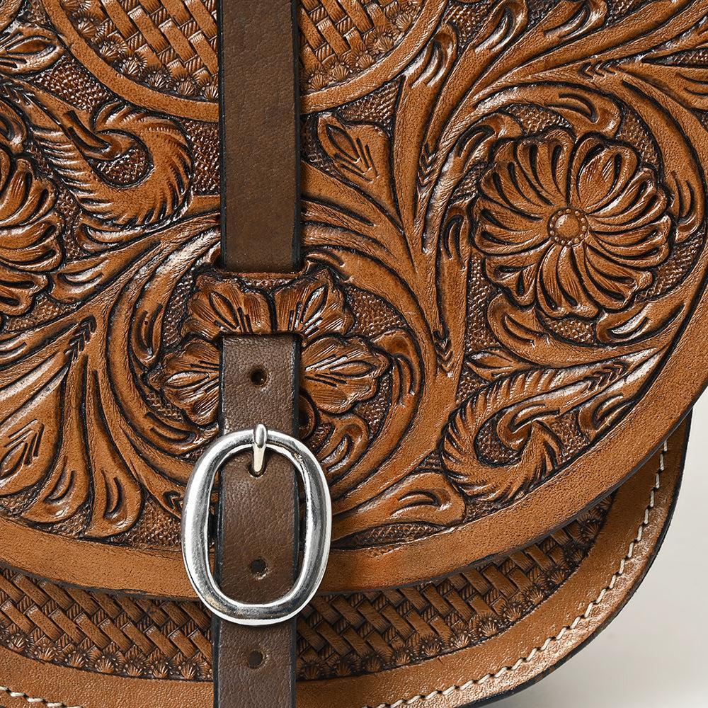 Hilason Western Horse Leather Saddle Bag Heavyduty Traditional Trail Ride