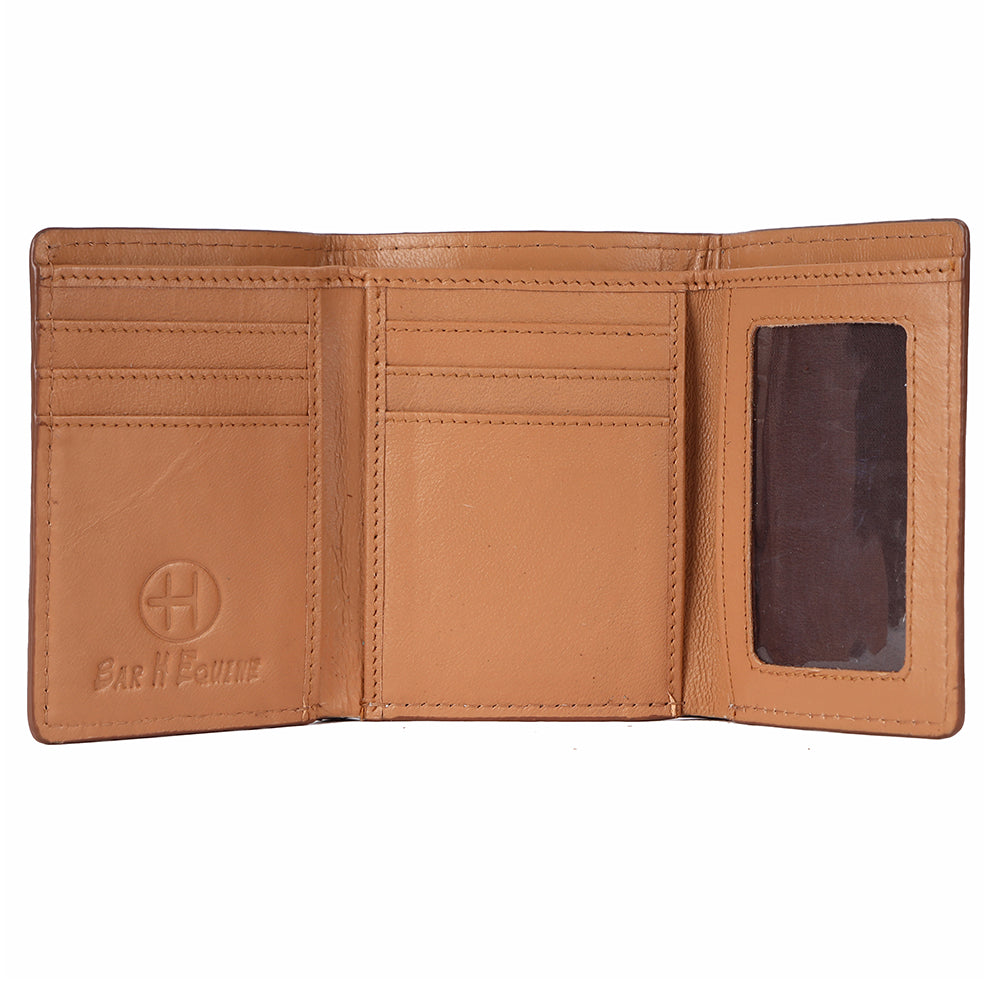 BAR H EQUINE Genuine Leather Rodeo - Bifold & Trifold Wallet For Men Women
