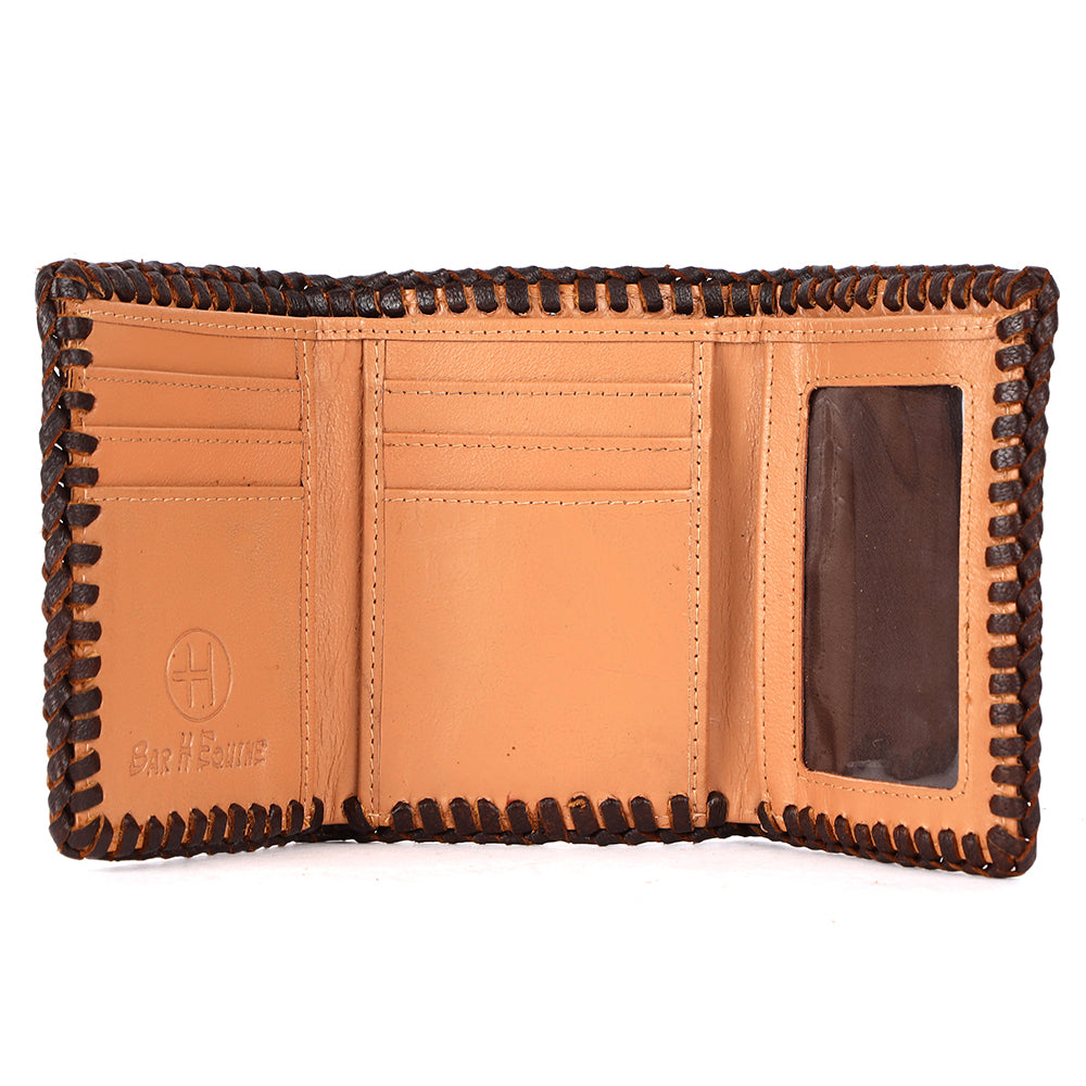 BAR H EQUINE Genuine Leather Rodeo - Bifold & Trifold Wallet For Men Women