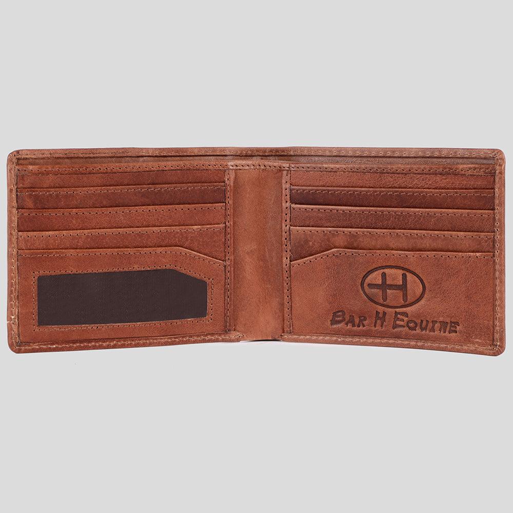 BAR H EQUINE Genuine Leather Rodeo - Bifold & Trifold Wallet For Men Women