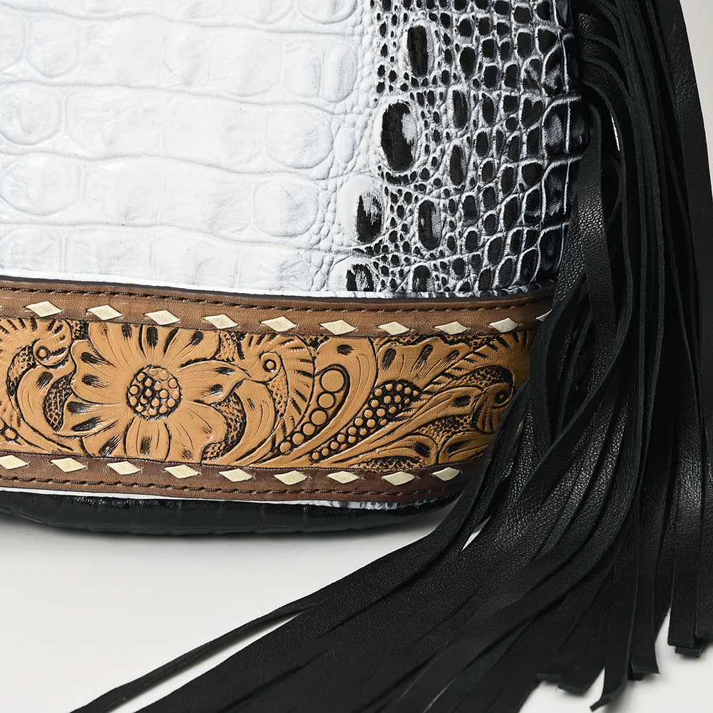 American Darling Sling Hand Tooled Crocodile Embossed Genuine Leather