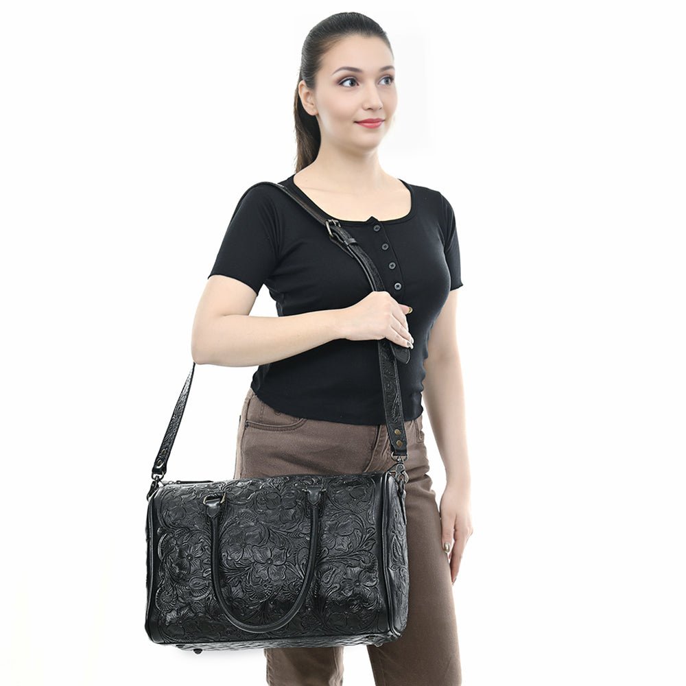 American Darling Duffel Hand Tooled Genuine Leather