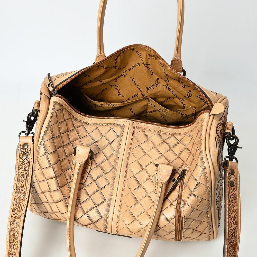 American Darling Duffel Hand Tooled Genuine Leather