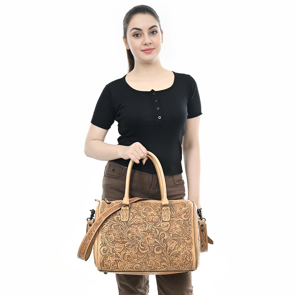 American Darling Duffel Hand Tooled Genuine Leather