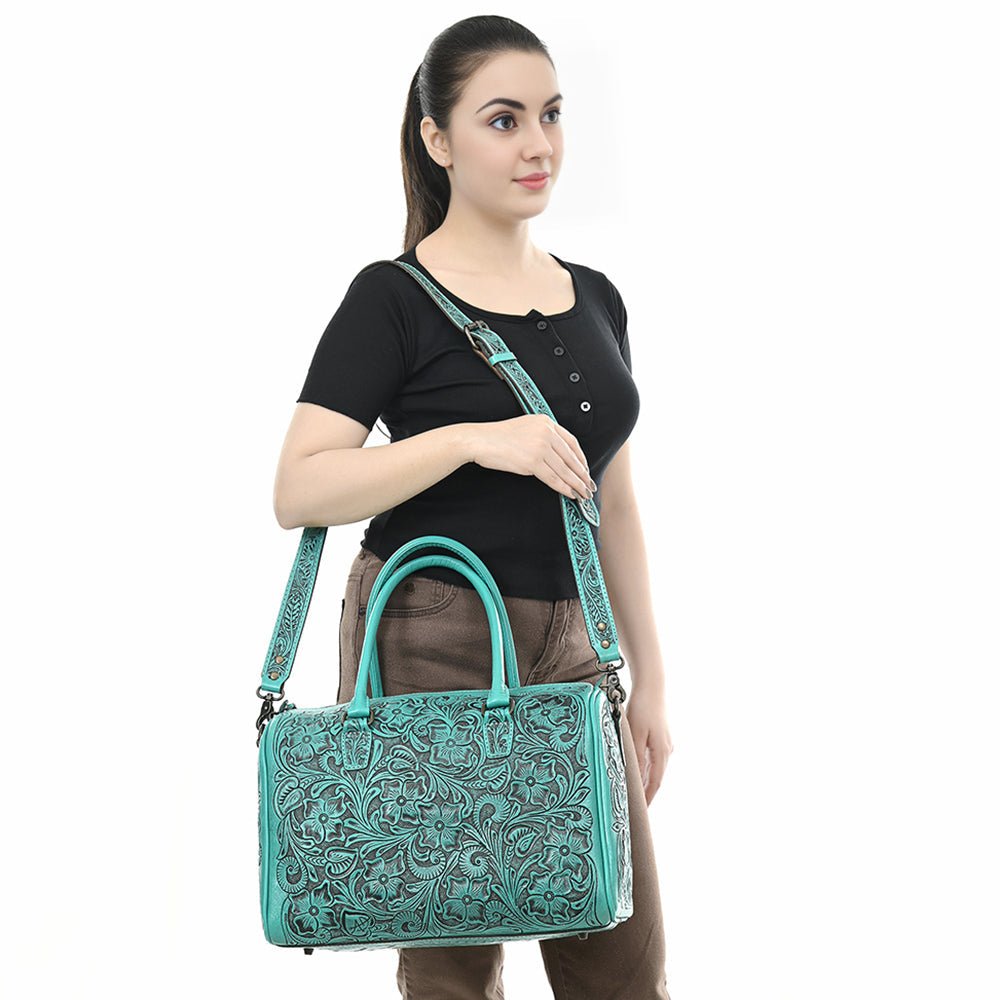 American Darling Duffel Hand Tooled Genuine Leather