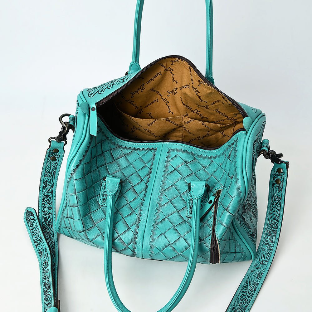 American Darling Duffel Hand Tooled Genuine Leather