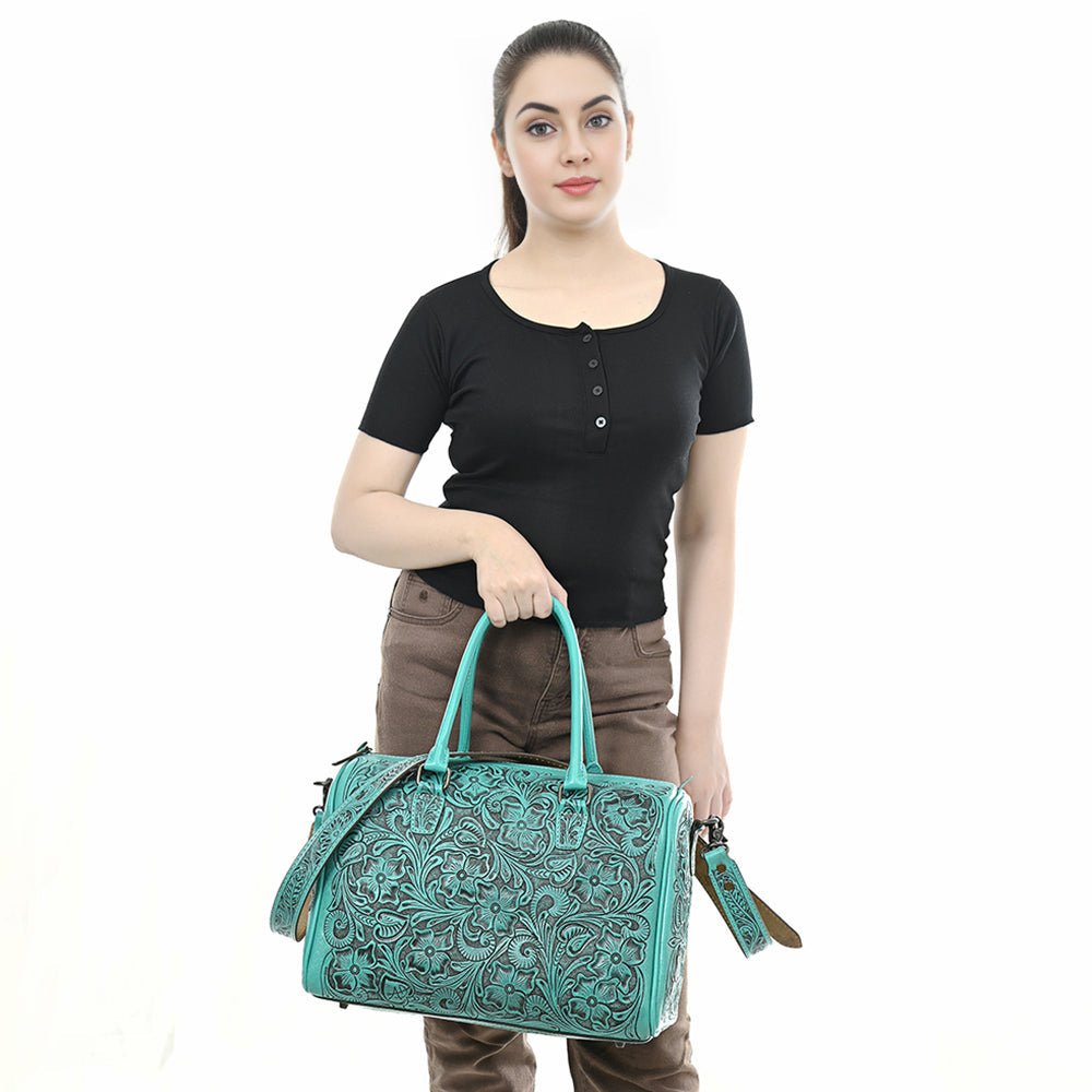 American Darling Duffel Hand Tooled Genuine Leather