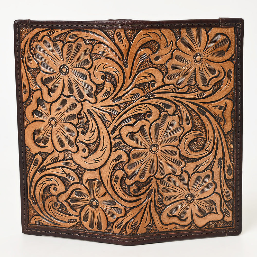 BAR H EQUINE Western Floral Rodeo Bifold Men Women Genuine American Leather Wallet