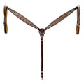Bar H Equine Horse Genuine Leather Floral Carved Tack Set Brown