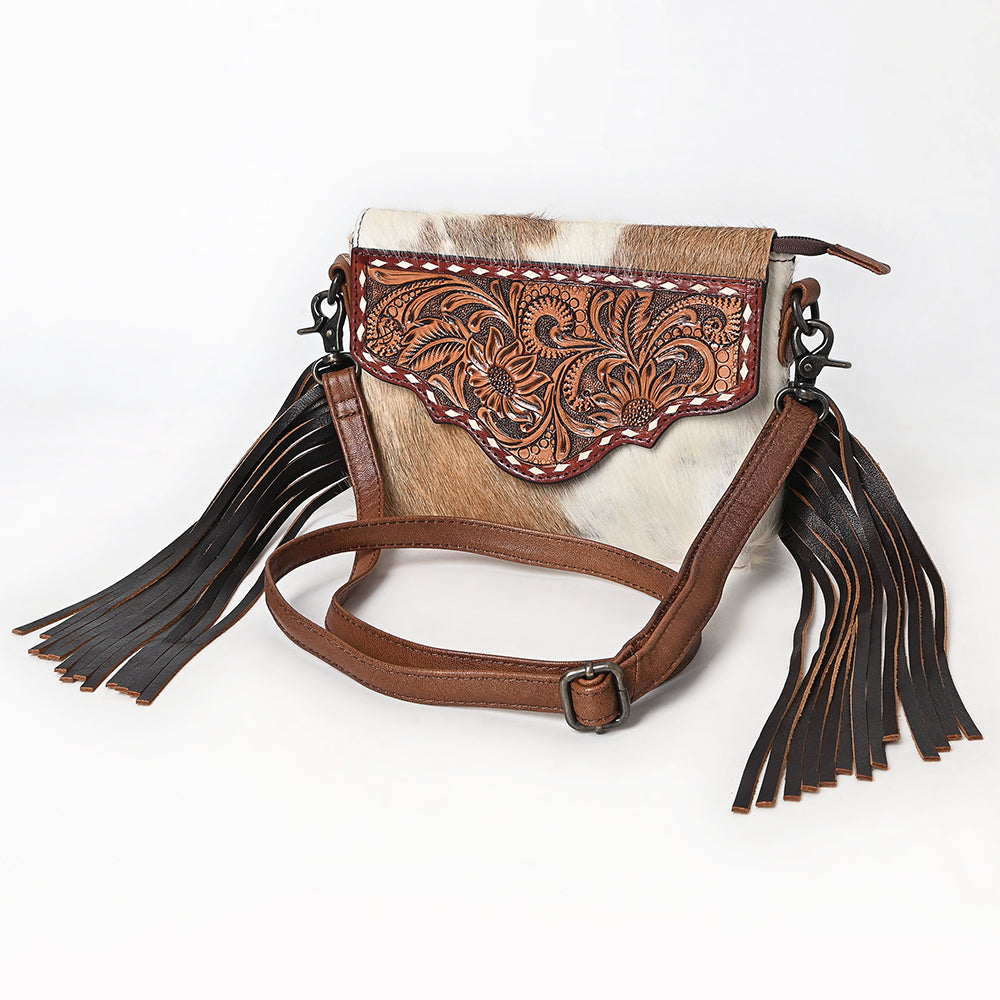 American Darling Hand-Tooled Hair-On Genuine Leather Envelope Bag