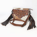 American Darling Hand-Tooled Hair-On Genuine Leather Envelope Bag