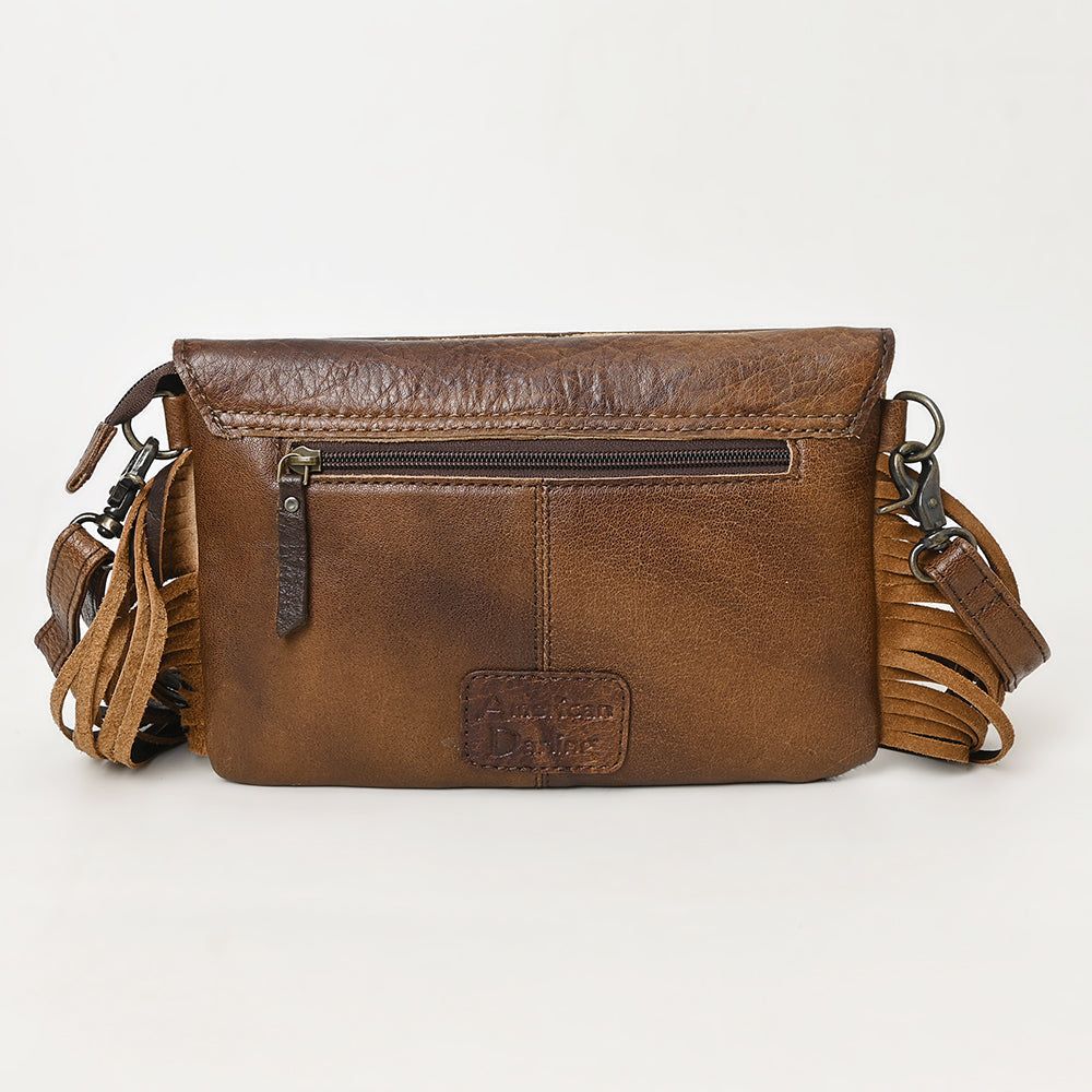 American Darling Hand-Tooled Hair-On Genuine Leather Envelope Bag