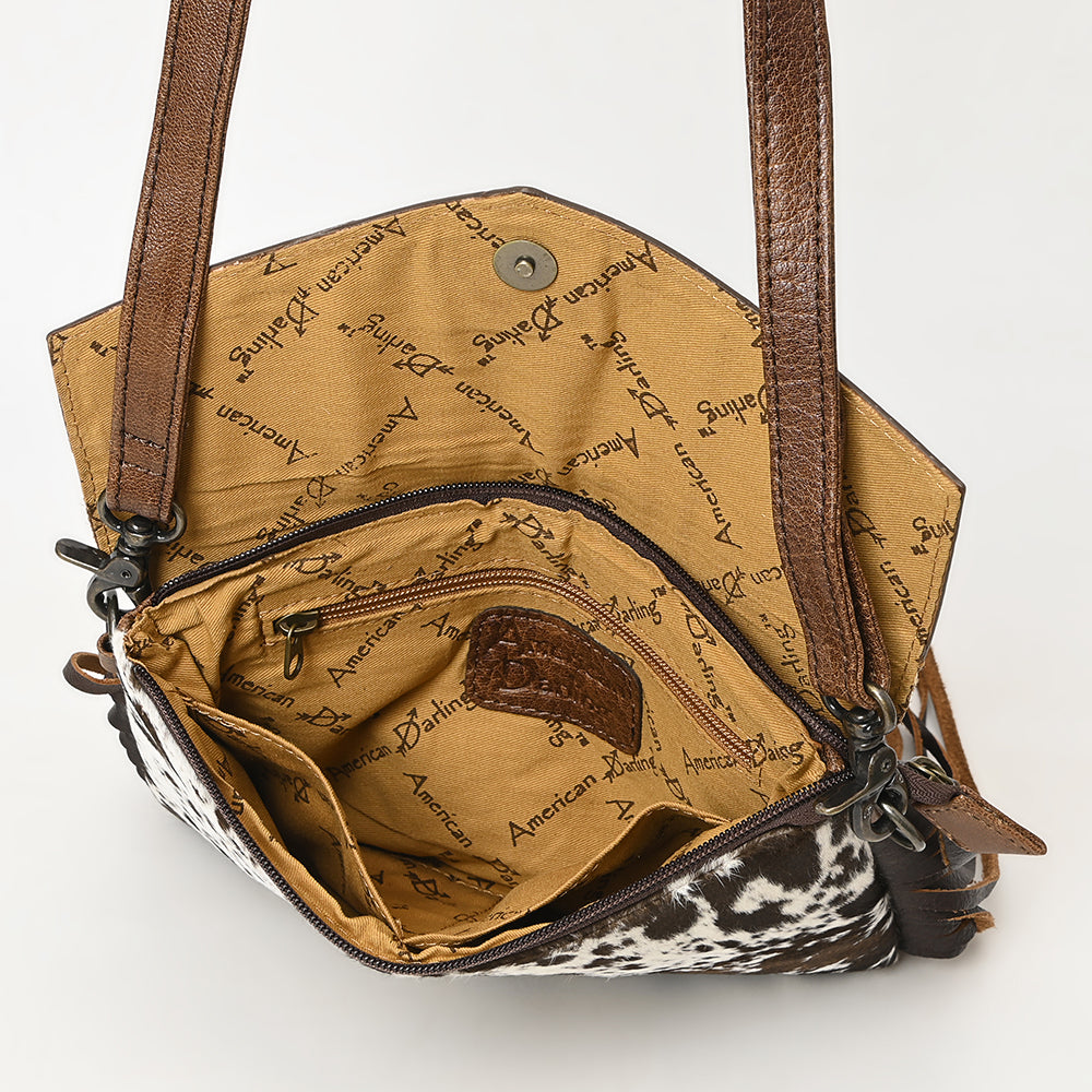 American Darling Hand-Tooled Hair-On Genuine Leather Envelope Bag