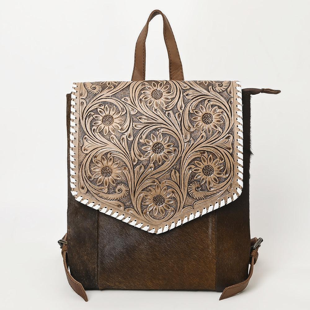 OHLAY Hand-Tooled Leather Backpack