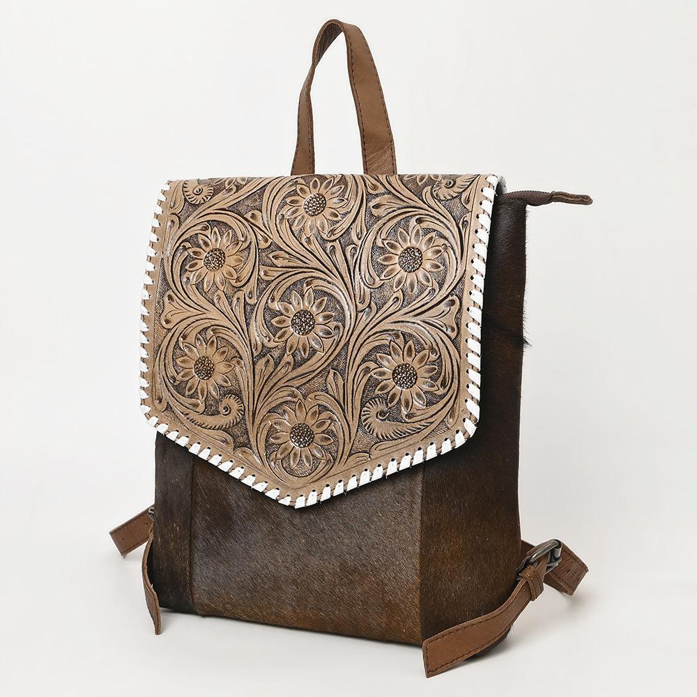 OHLAY Hand-Tooled Leather Backpack