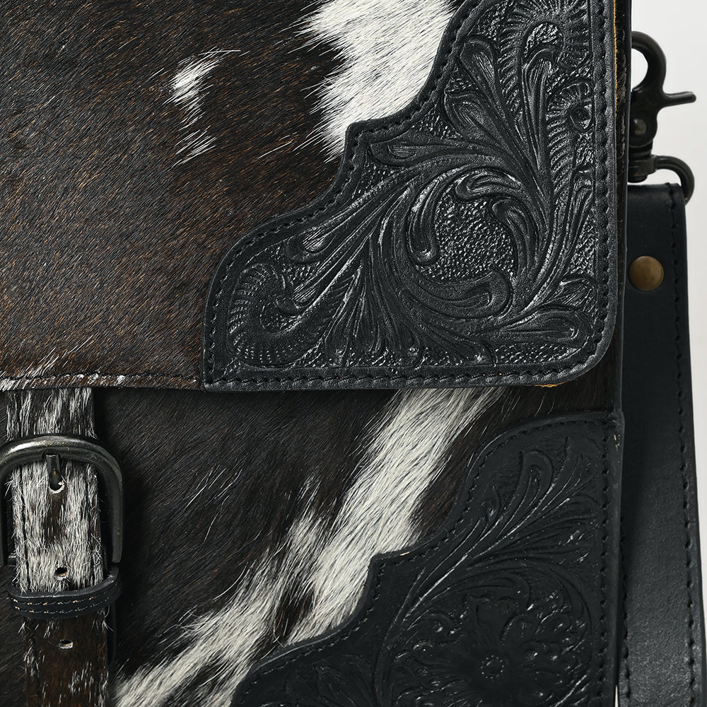 American Darling Briefcase Hand Tooled Hair on Genuine Leather Western Women Bag Handbag Purse | Travel Bags College Casual
