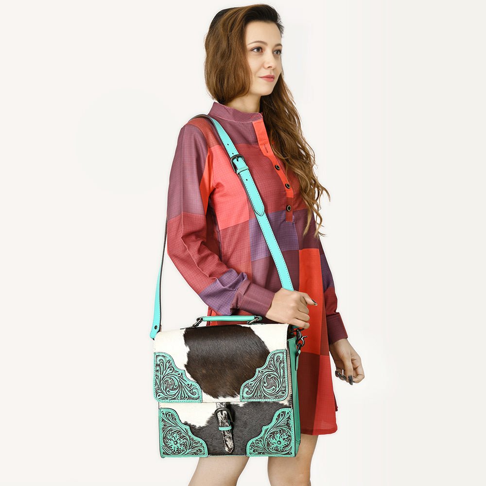 American Darling Hand Tooled Hair-On Genuine Leather
