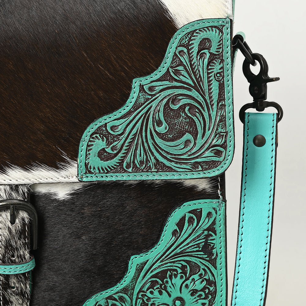 American Darling Hand Tooled Hair-On Genuine Leather