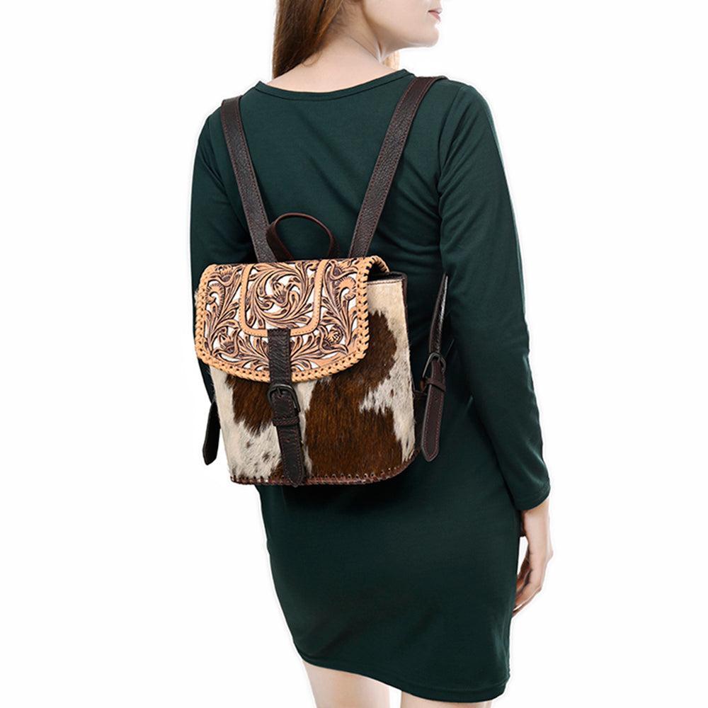 American Darling Backpack Hand Tooled Hair-on Genuine Leather