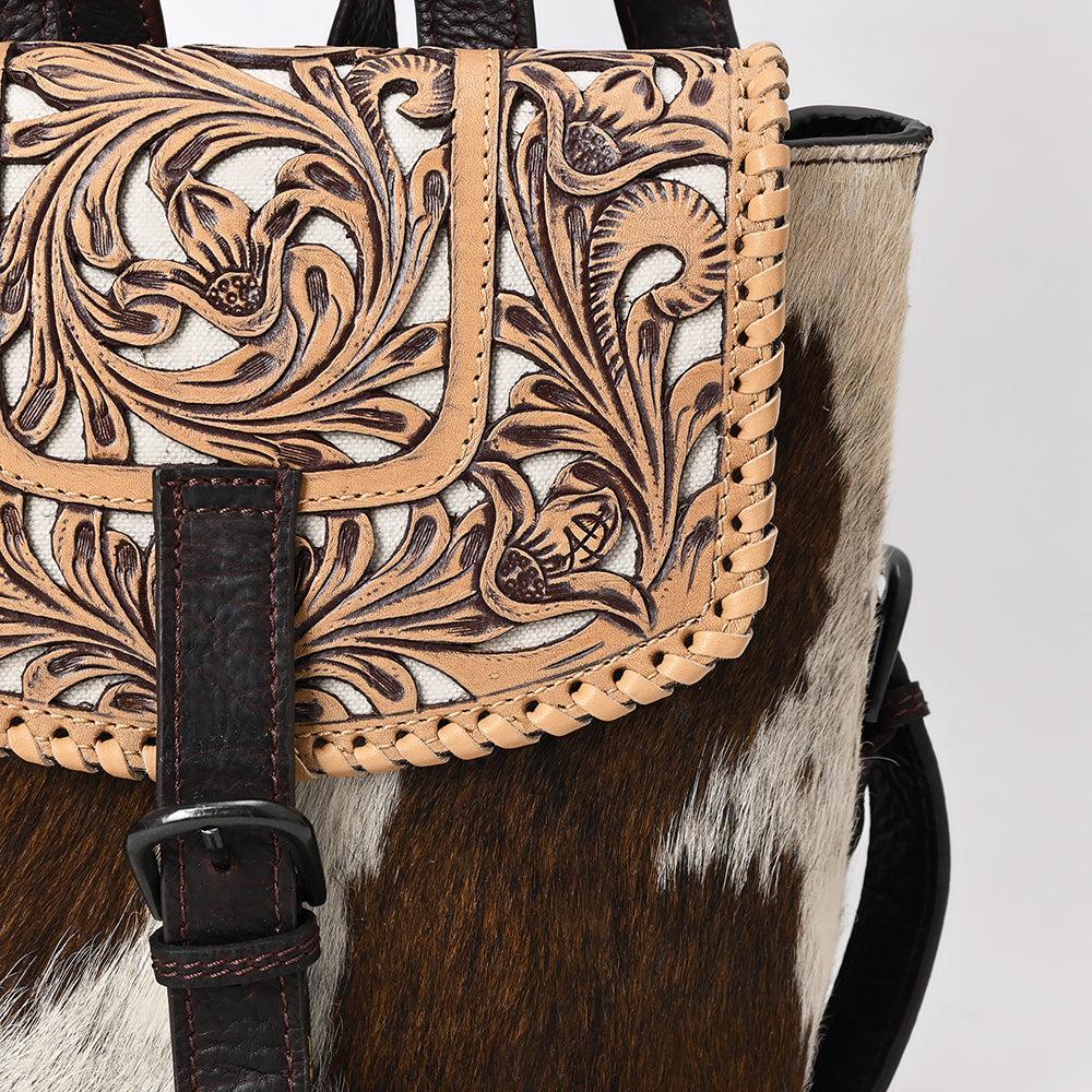 American Darling Backpack Hand Tooled Hair-on Genuine Leather
