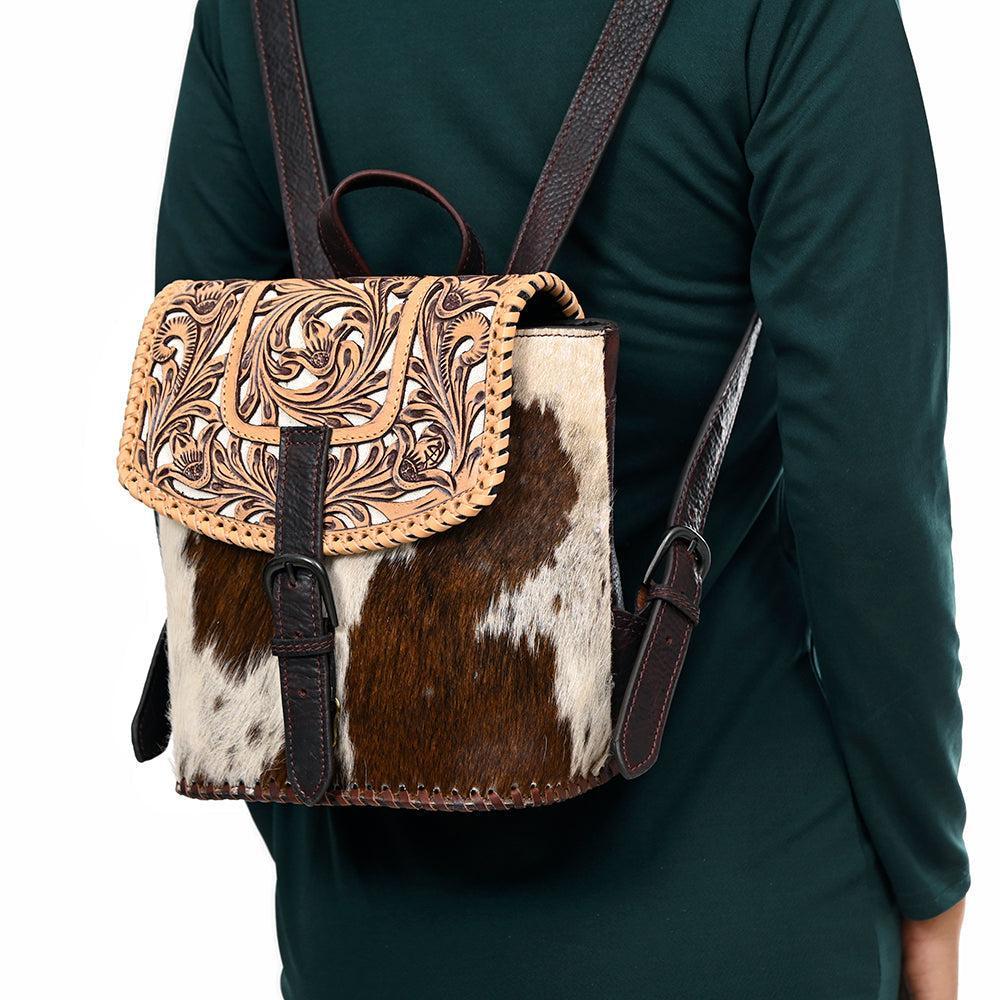 American Darling Backpack Hand Tooled Hair-on Genuine Leather