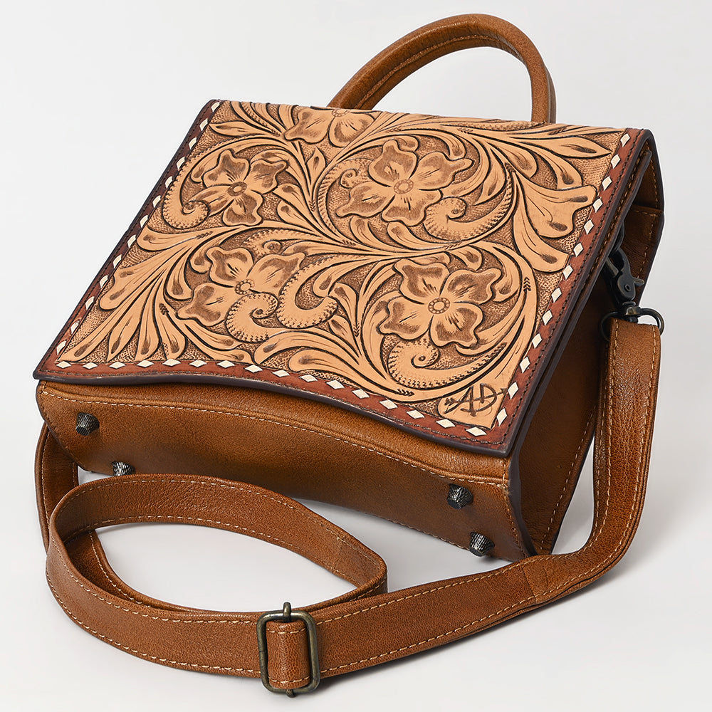 American Darling Hand-Tooled Genuine Leather Crossbody Bag