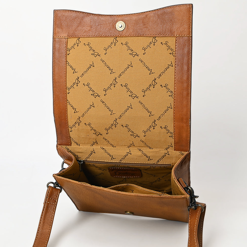American Darling Hand-Tooled Genuine Leather Crossbody Bag