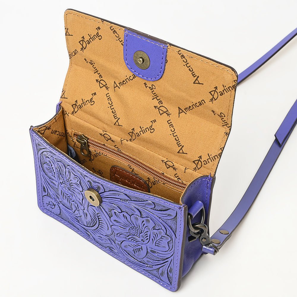 American Darling Small Crossbody Hand Tooled Genuine Leather