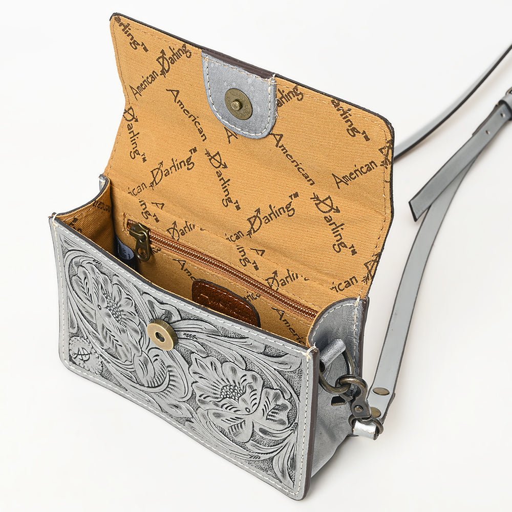 American Darling Small Crossbody Hand Tooled Genuine Leather