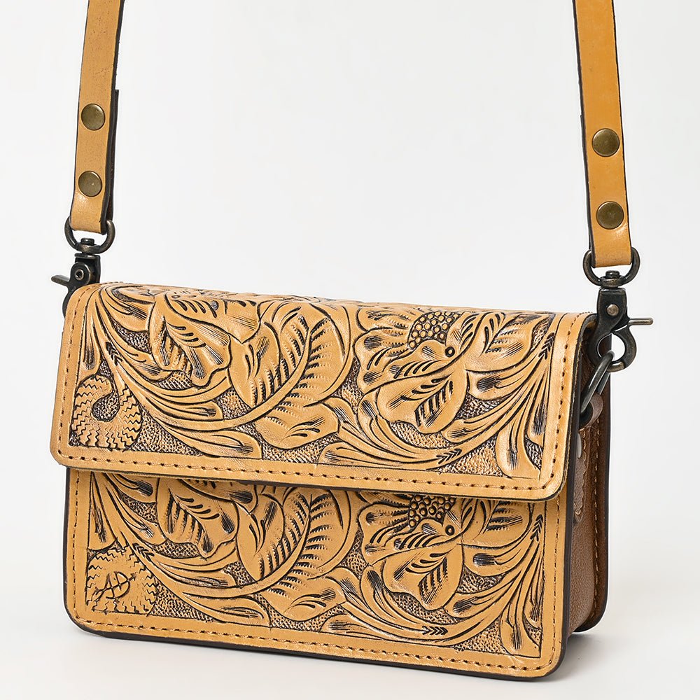 American Darling Small Crossbody Hand Tooled Genuine Leather