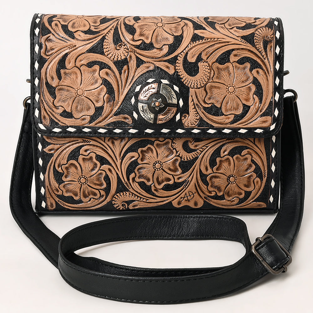 American Darling Hand-Tooled Genuine Leather Small Crossbody Bag