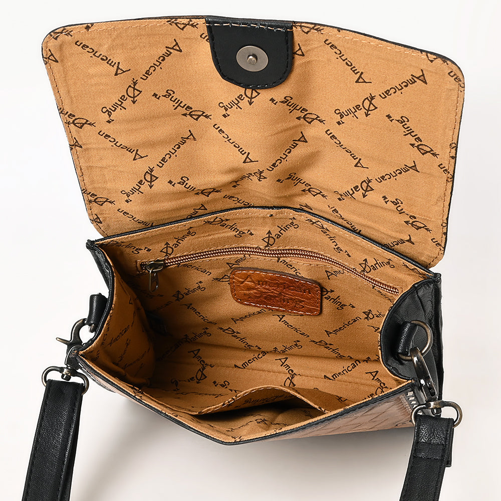 American Darling Hand-Tooled Genuine Leather Small Crossbody Bag