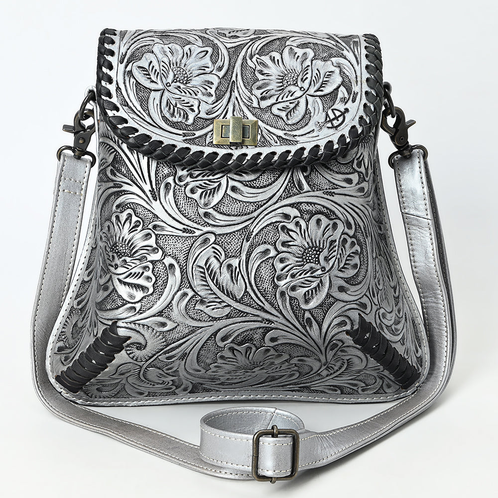 American Darling Hand-Tooled Genuine Leather Crossbody Bag | Floral Carved Full-Grain Western Purse | Everyday Leather Crossbody for Women