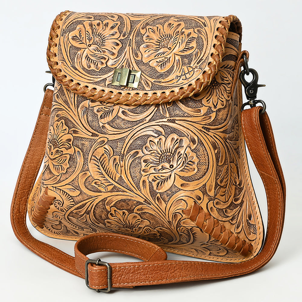 American Darling Crossbody Hand Tooled Genuine Leather