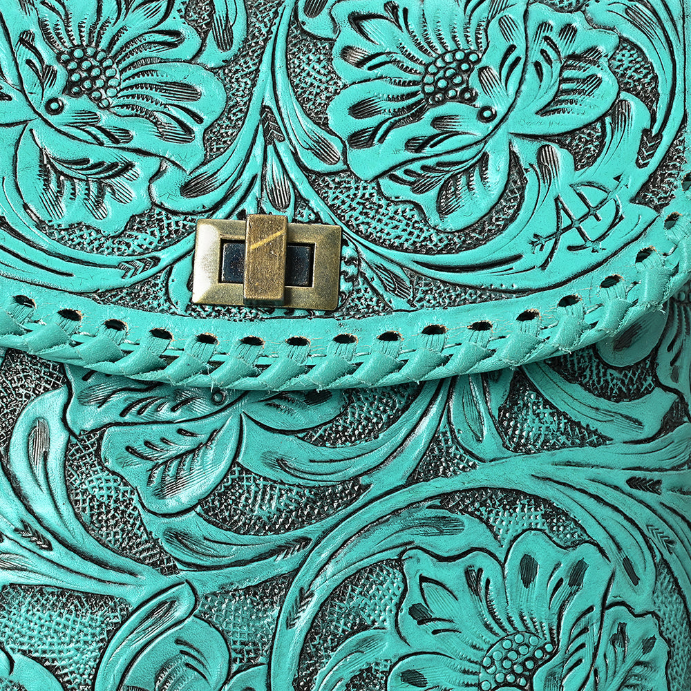 American Darling Hand-Tooled Genuine Leather Crossbody Bag | Floral Carved Full-Grain Western Purse | Everyday Leather Crossbody for Women