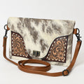 American Darling Hand-Tooled Hair-On Genuine Leather Envelope Bag
