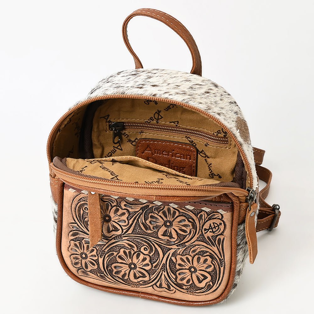 American Darling Backpack Hand Tooled Hair-On Genuine Leather