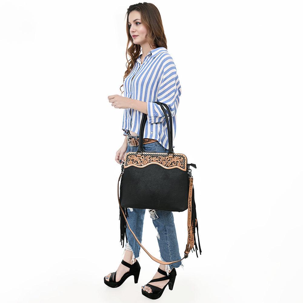 American Darling Tote Hand Tooled Genuine Leather