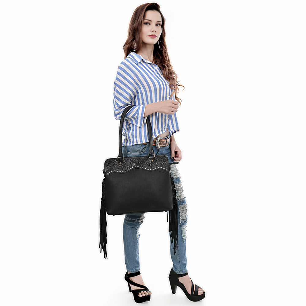 American Darling Hand-Tooled Genuine Leather Tote