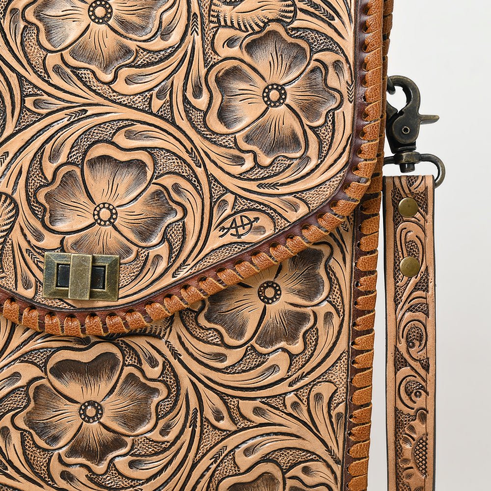 American Darling Hand-Tooled Genuine Leather Envelope Bag