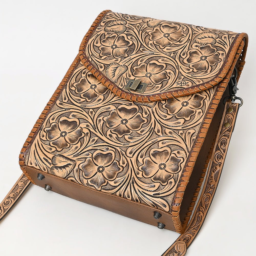American Darling Hand-Tooled Genuine Leather Envelope Bag