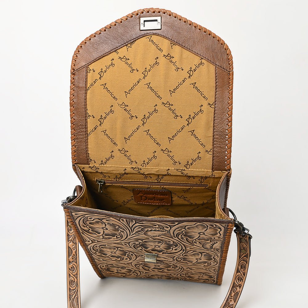 American Darling Hand-Tooled Genuine Leather Envelope Bag