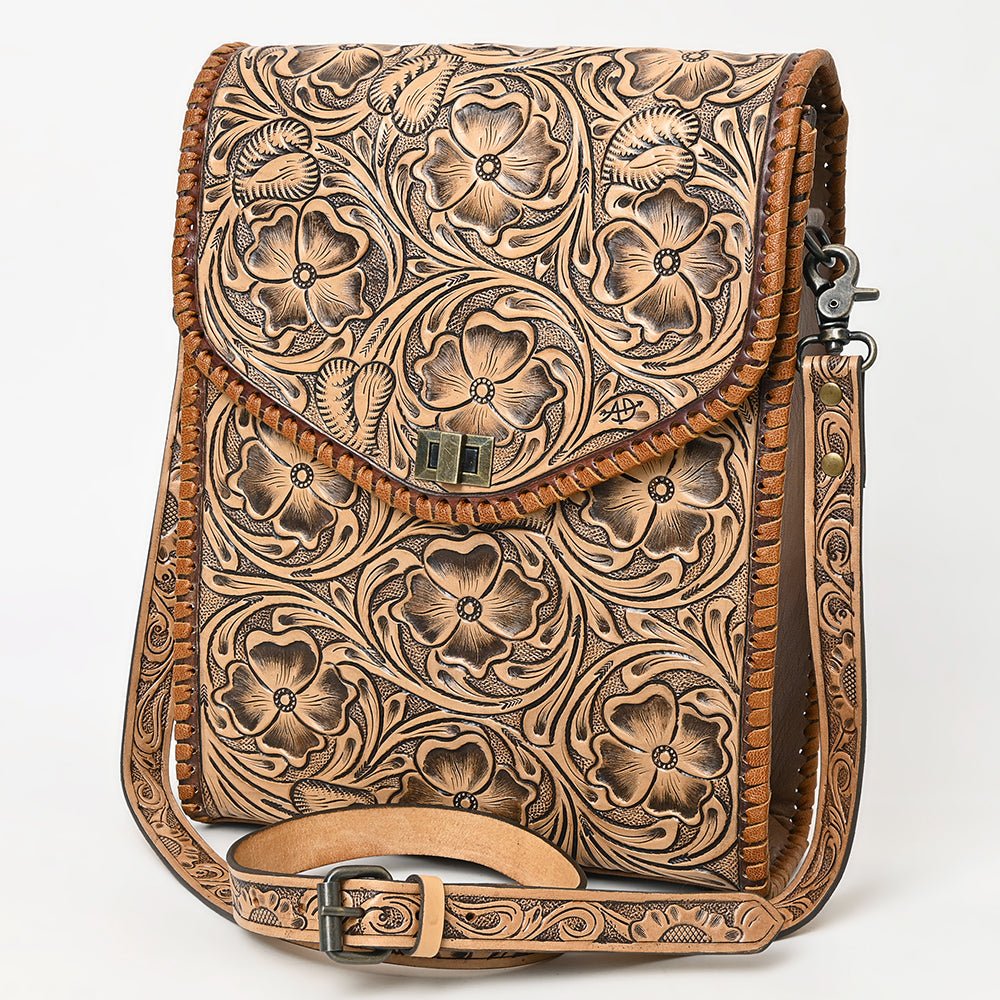 American Darling Hand-Tooled Genuine Leather Envelope Bag