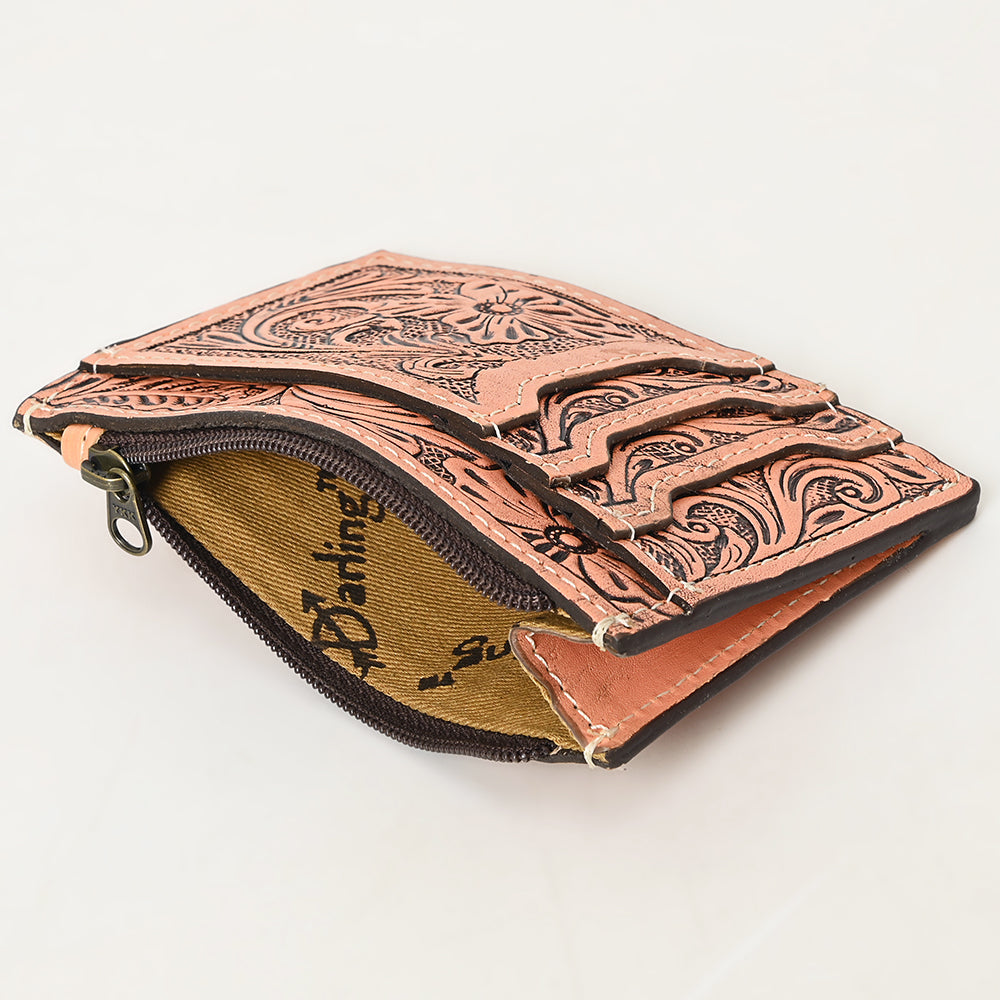 American Darling Card-Holder Hand Tooled Genuine Leather