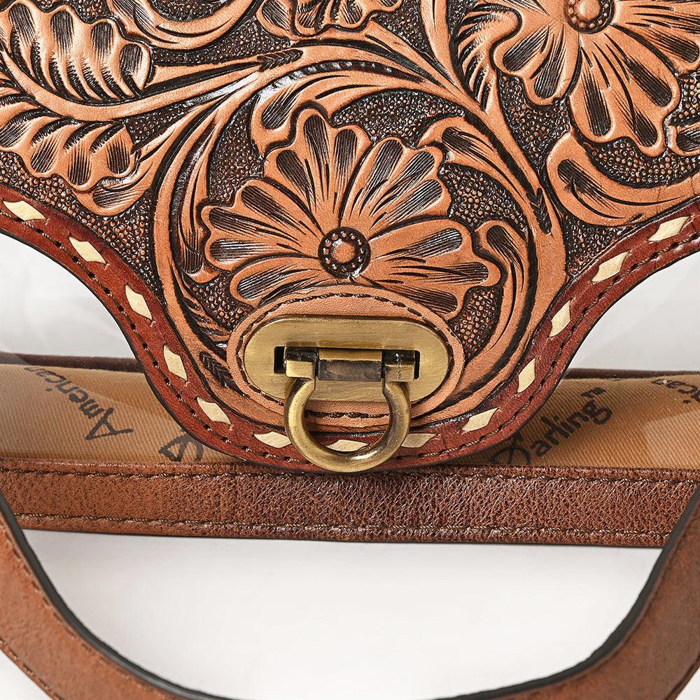 American Darling Hand-Tooled Genuine Leather Clear Bag