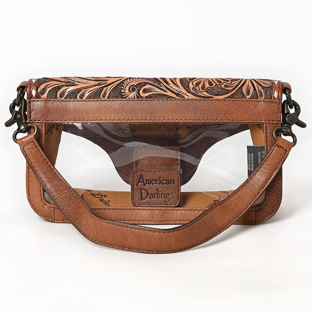 American Darling Hand-Tooled Genuine Leather Clear Bag